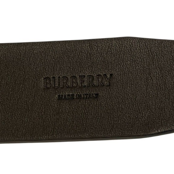 Burberry Brushed Gold Tone Shield Buckle Belt Buckle Prong to holes 31"- 35" NWT - Picture 7 of 8